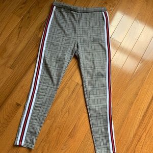 Shein black white plaid pants size L